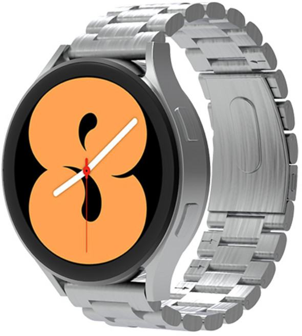 로랜텍 갤럭시워치 호환 프리미엄 풀메탈 스트랩 20mm, 실버, 1개