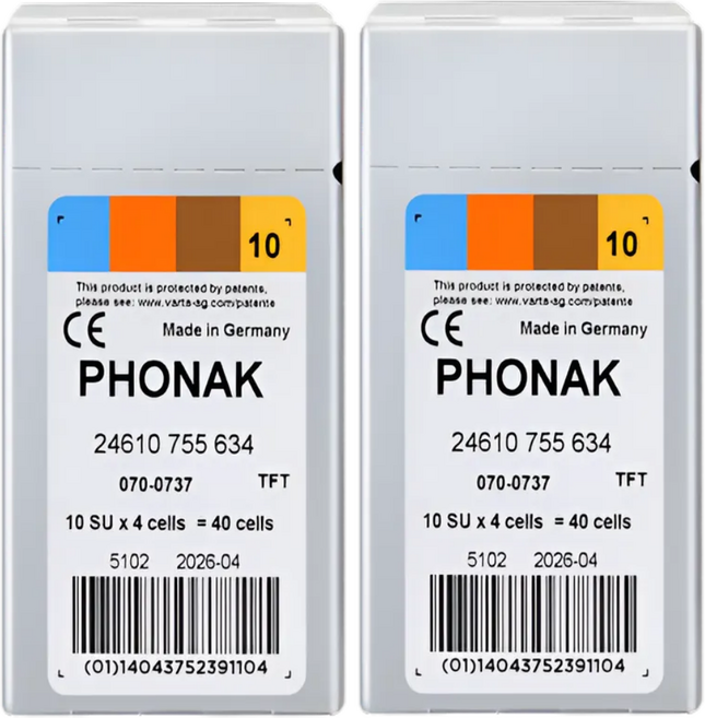 포낙 2통 80알 1세트 보청기배터리 건전지 밧데리, 2개, 포낙배터리 10A 40알