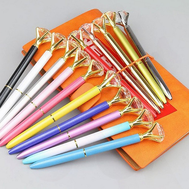 큐빅 볼펜 보석 반짝이 필기구 고급 선물 오피스 예쁜 펜, 1개, GT 다이아볼펜=레드