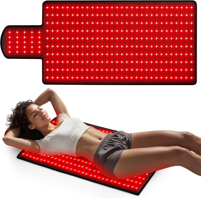 36.3*15.8 바디 레드 라이트 테라피 매트 적격 블랭킷 325pcs 2in1 LED660nm 및 850nm 프리미엄 가죽 조절 가능한 타이머 강도, 92x40cm 325Leds