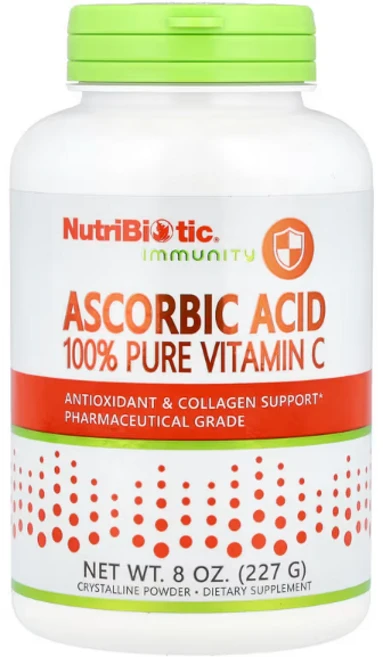 NutriBiotic 100% 순수 아스코르브산 비타민C 2000mg 파우더 Ascorbic Acid Pure Vitamin C Powder, 1개, 227g - 쿠팡
