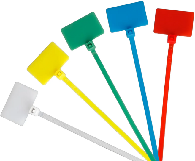 라벨 네임텍 케이블타이 네임타이 100pcs, 화이트 라벨타이