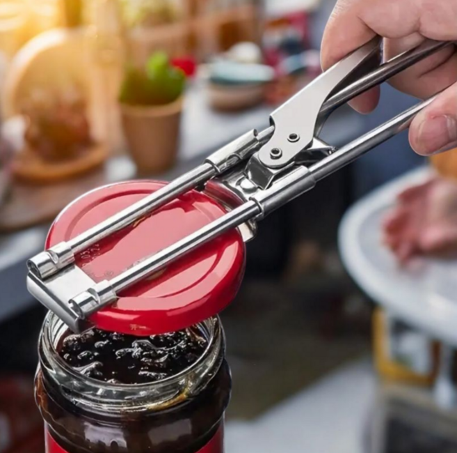 다기능 수동 캔오프너 강력 고정 조절식 스테인리스 병뚜껑 오프너, 1개, 원색 20*3*1.5cm
