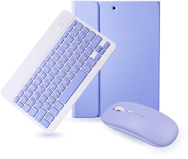 DTAudio聆翔 輕巧雙模無線鍵盤保護套 穩固磁吸/剪刀腳設計, 晨霧紫,iPad A16