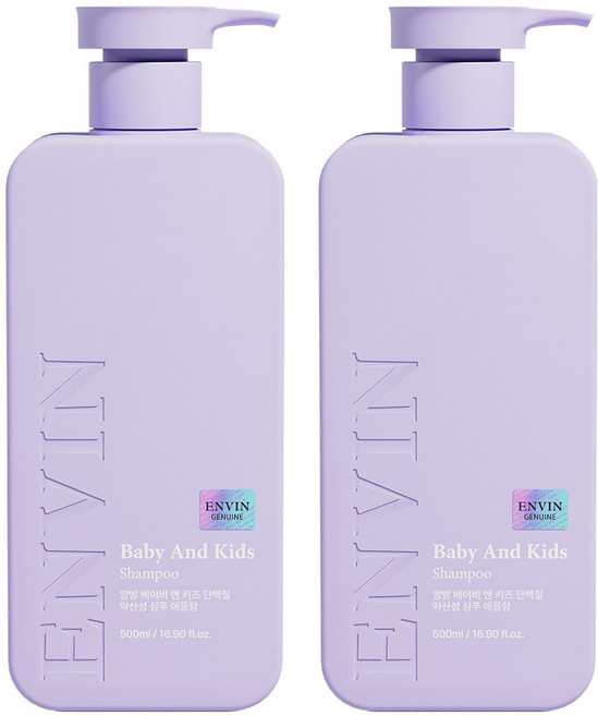 앙방 베이비 앤 키즈 단백질 약산성 샴푸 애플향, 500ml, 2개