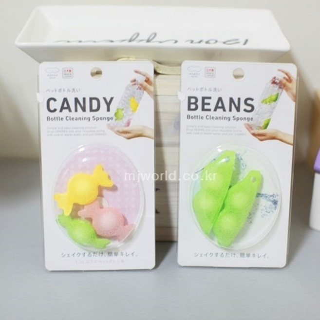 일본 좁은 병 닦는 캔디 완두콩 세척볼 병솔, 1개