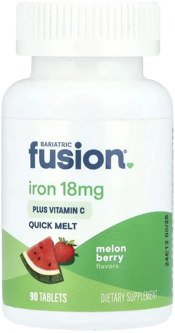 단백질 비타민 철분 마그내슘 칼슘 Bariatric Fusion Quick Melt 철분 + 비타민C 멜론 베리 18mg 90정 고루고루섭취해주세요, BariatricFusionQuickMelt철분비타민C, 1개 - 쿠팡