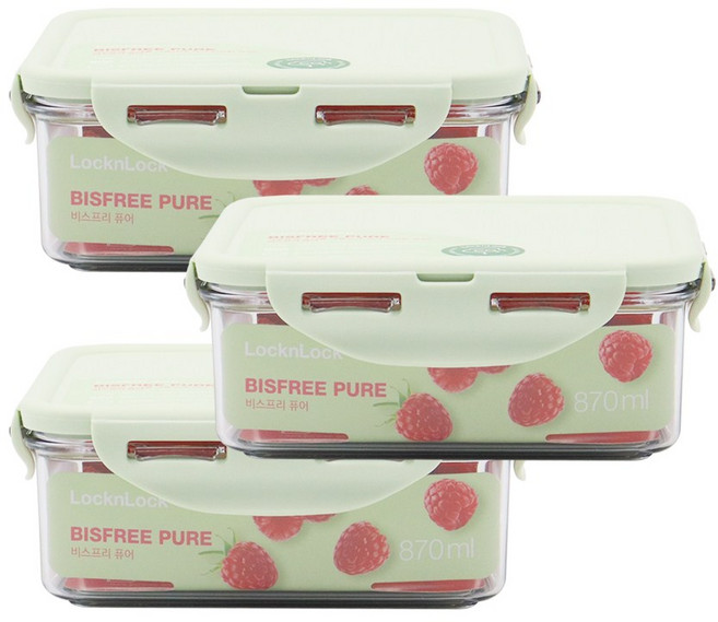 락앤락 스테커블 정사각 870ml, 3개, 단품