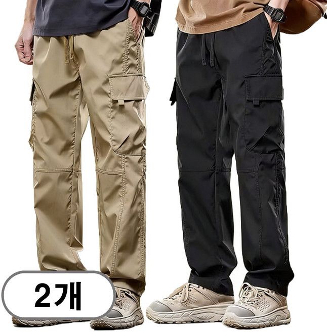 차쿠 1+1 남성 캐주얼 바지 카고팬츠 방수 방풍 멀티포켓 4계절 여름 겨울 기모 카고바지 등산 아웃도어 바지 작업복바지
