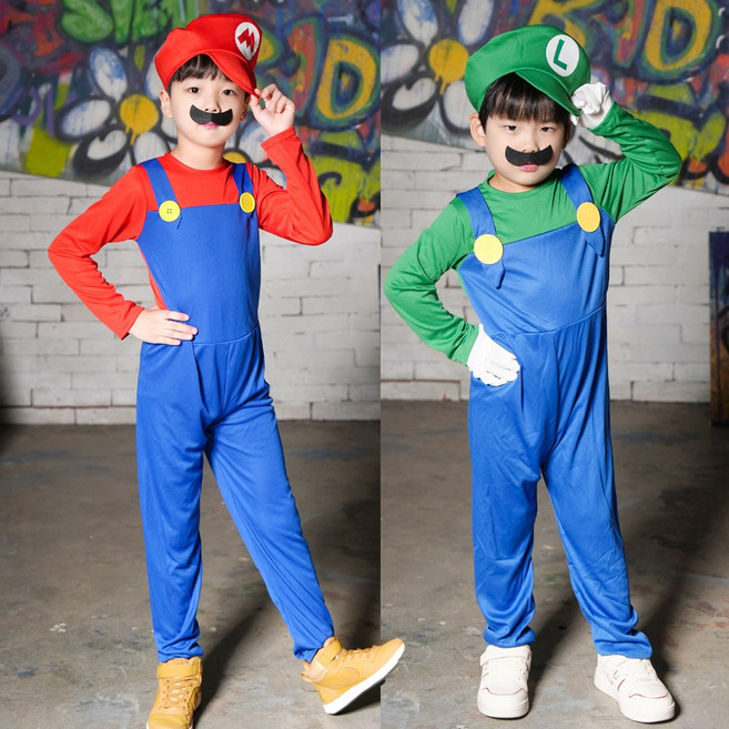 아동용 할로윈 코스튬 마리오 3종 세트