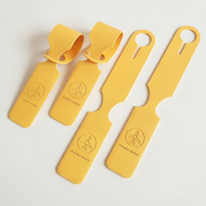 모먼글로우 캐리어 골프백 여행가방 가죽 네임택 4P