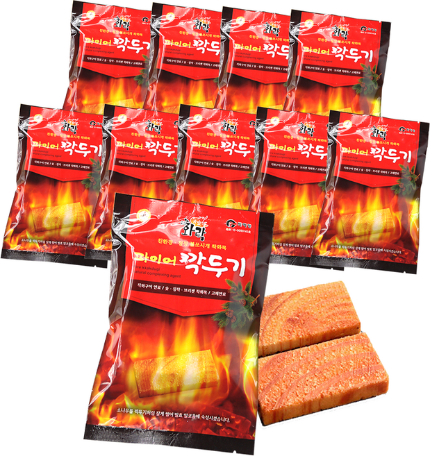 파이어깍두기 천연 소나무 캠핑 착화제 2개입 10팩, 100개