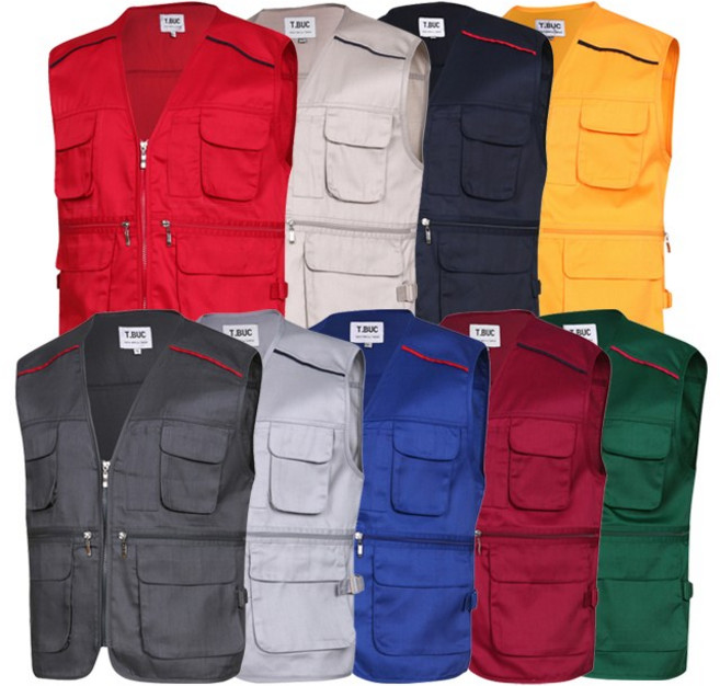 [TBUC] 작업조끼 안전조끼 천조끼 여름조끼 남자조끼 조끼 작업복 MK-173, MK-194FB(형광주황), MK-194FB(형광주황)