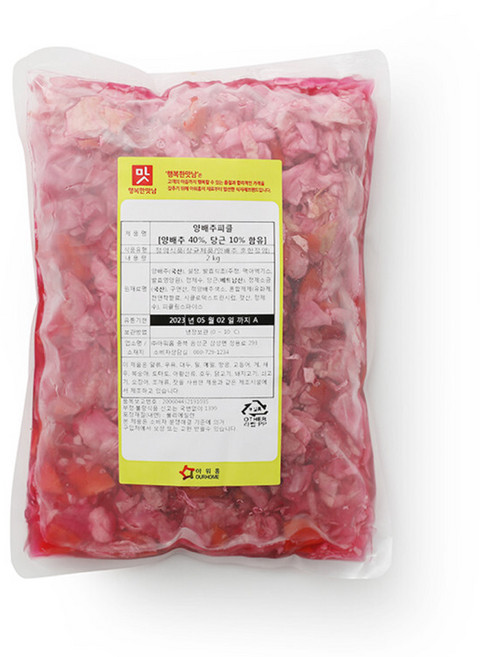 냉장 아워홈 행복한맛남 양배추피클 2kg, 1개