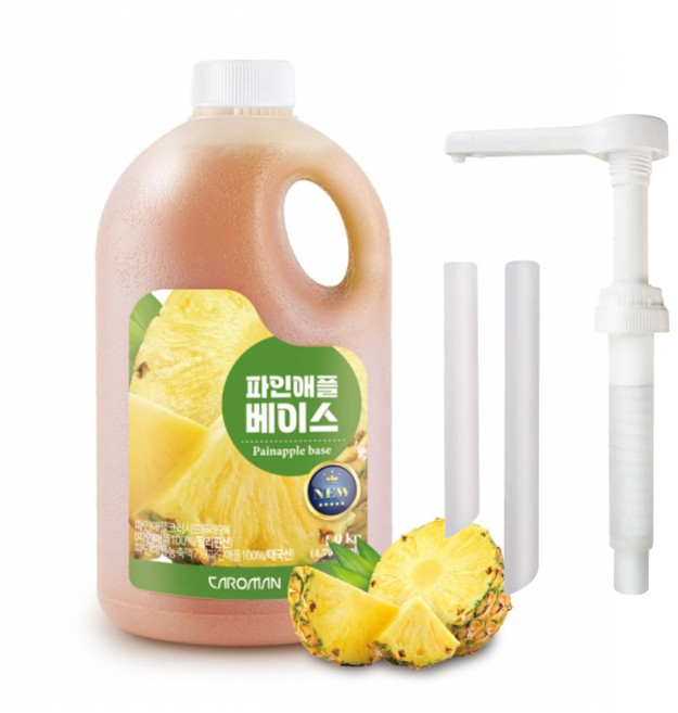 까로망 파인애플 베이스 1.9kg 펌프세트 농축액 에이드, 1개