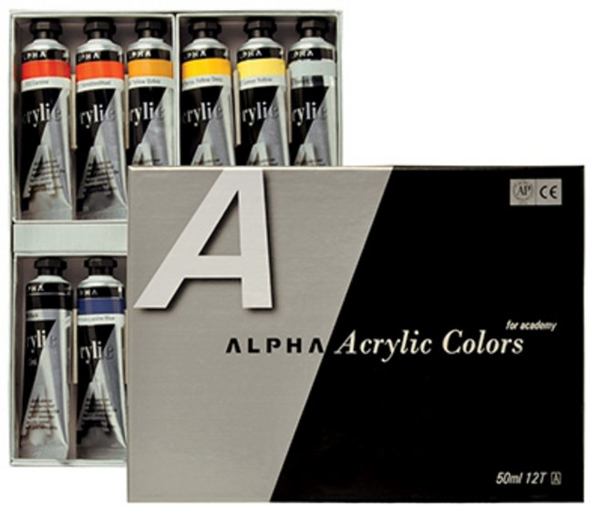 알파 아크릴물감 50ml 12색 A세트