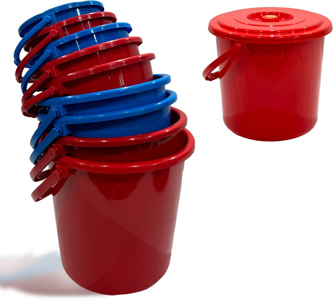 [나코] 바켓스 바케스 4L 플라스틱통 양동이 물통 손잡이물통 고무바켓스, 바켓스(6호)파란색, 1개