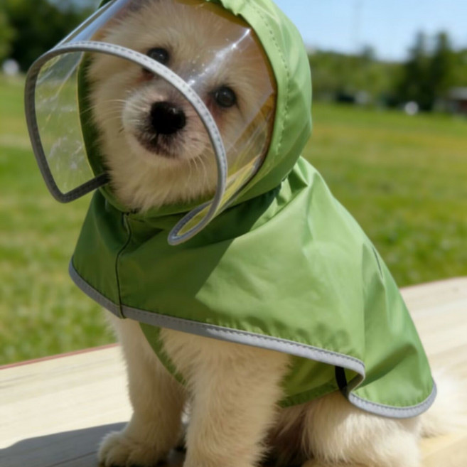 寵物全身雨衣 適用於中小型犬 柴犬 柯基 春夏季防雨水寵物服飾, 1個, 深綠色3XL-【建議20-28斤  量背長再選尺碼更合適】