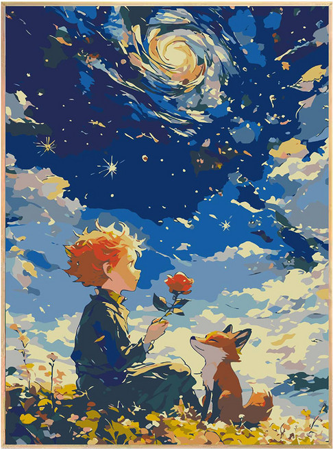 코지하루 DIY 명화그리기 유화 그림 그리기 아크릴화, 어린왕자C 30x40 (B837), 1개