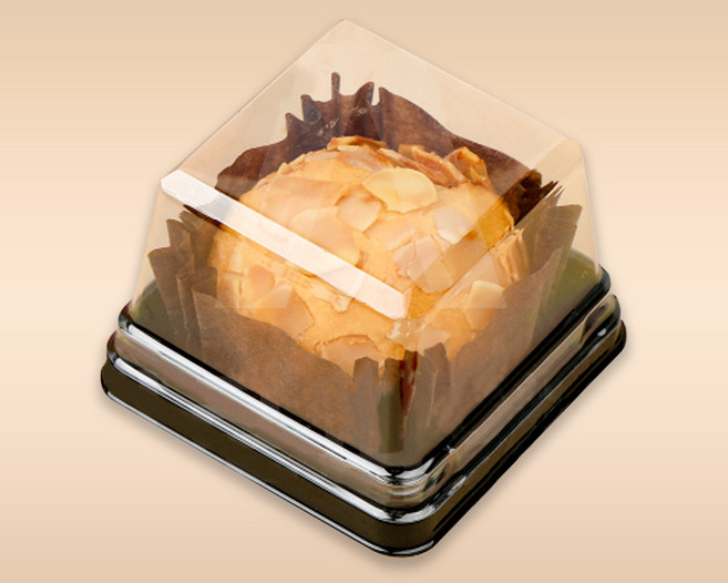 5233. 화과자(투명)케이스 검정사각 - 10pc / 포장 설날 전통 명절