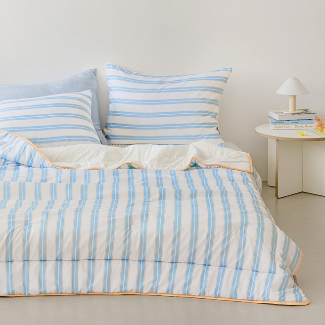 썸머 스트라이프 먼지없는 냉감 양면 차렵이불세트