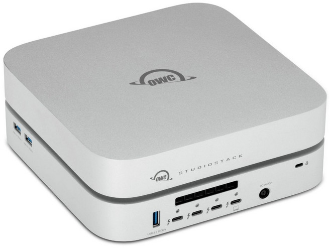OWC StudioStack Mac 스튜디오 도킹 스테이션 썬더볼트 5 외장스토리지 USB허브 디스플레이링크, 1개, 실버
