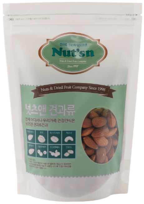 [1+1] 넛츠앤 생아몬드 지퍼백 200g, 2개