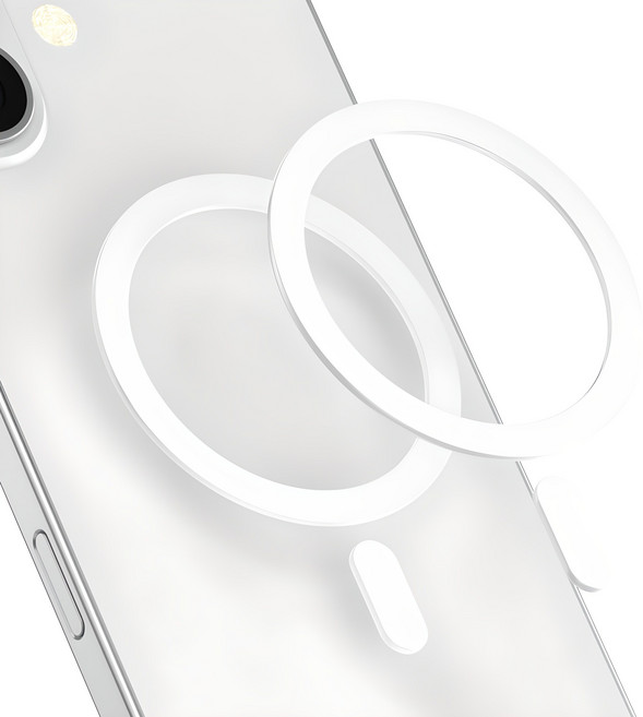 요거 맥세이프 스티커 철판 플레이트 링, 화이트, 2개