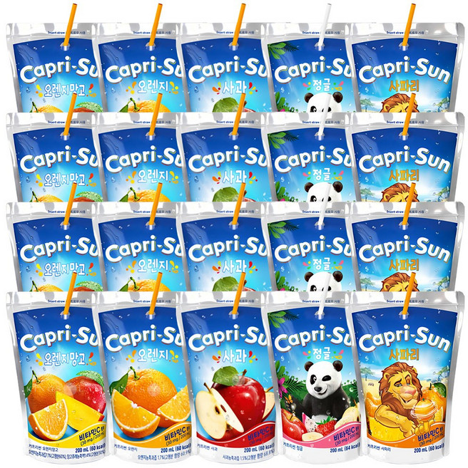 [믹스박스] 카프리썬 5종 세트 (오렌지망고+오렌지+사과+정글+사파리), 1세트, 200ml