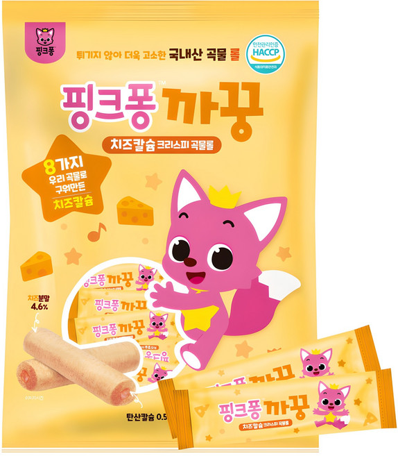 핑크퐁 까꿍 곡물 크리스피롤 24p, 치즈맛, 120g, 1개