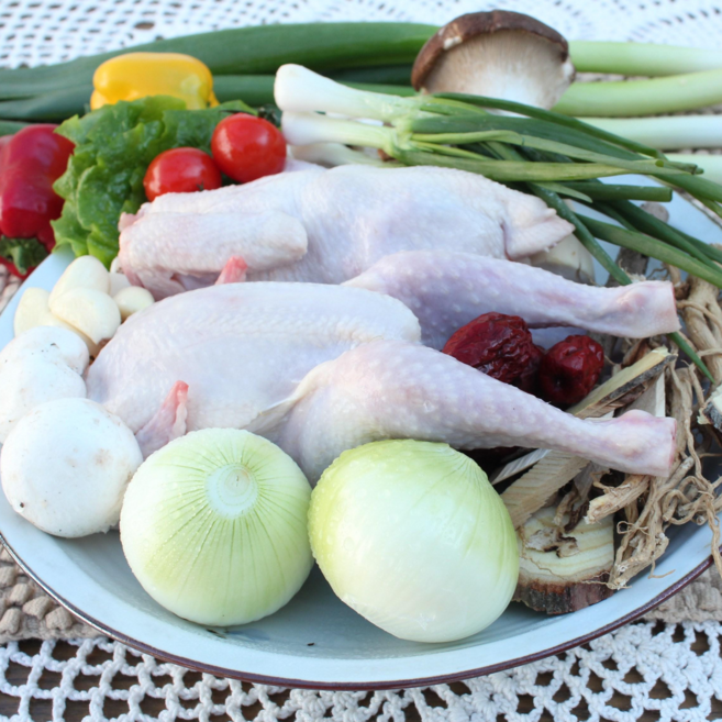 치킨마켓 국내산 냉장 생닭 생닭고기 통닭 삼계 삼계탕용닭 60호 65호 70호(2마리X1팩), 600g, 1개