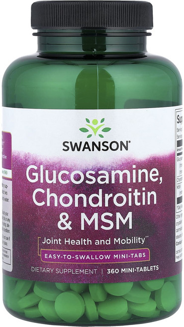 스완슨 글루코사민 콘드로이친 MSM 360 Mini 정, 360정, 3개