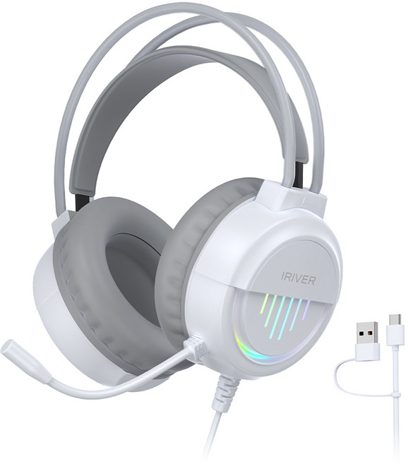 아이리버 G9H 어학용 초경량 유선 헤드셋 C to A타입 212g 테블릿PC 스마트폰 데스크탑 노트북 학습용 인강용, 화이트