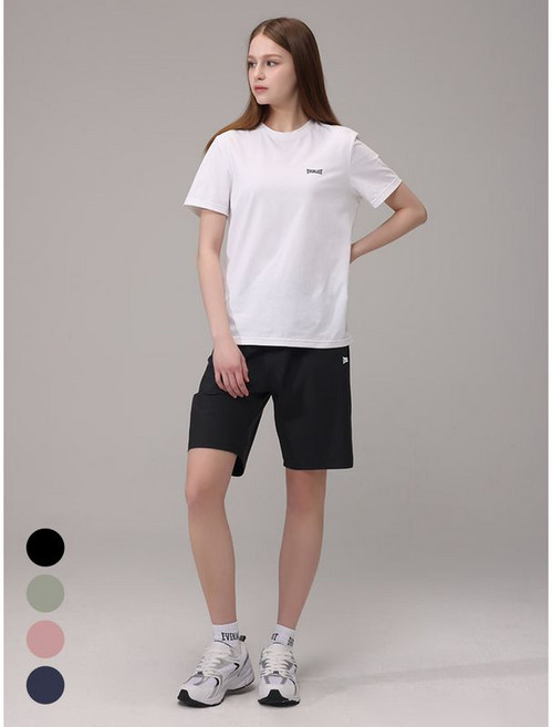 에버라스트 여성 여름 5부 반바지 스트라이프 팬츠