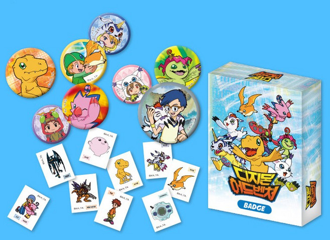 디지몬어드벤처 캔뱃지 랜덤 박스 24종 굿즈 선물 (띠부씰 포함), 1개