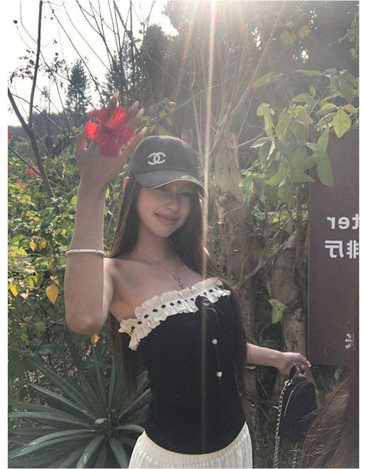 抹胸吊帶上衣 夏季時尚別緻設計感修身顯瘦內搭外穿女, 黑色, XL