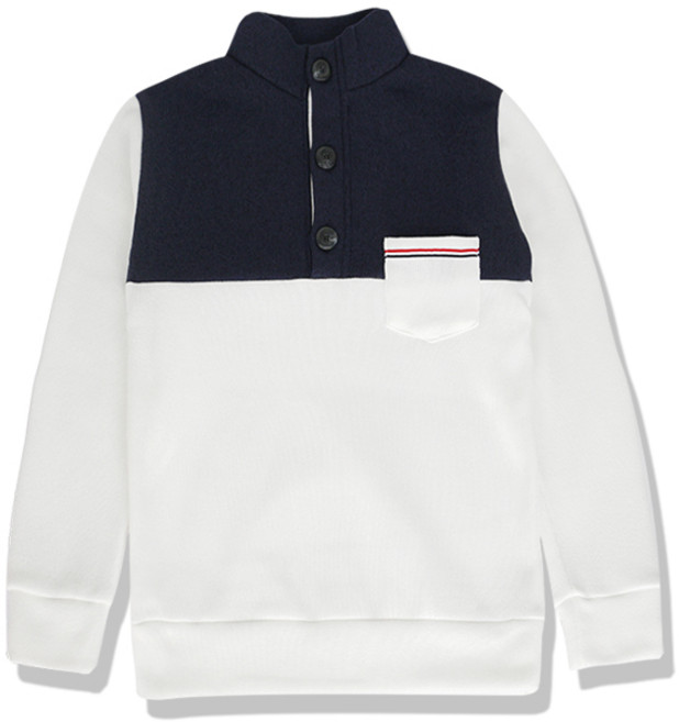 오마보이 남성용 기모 포켓 차이나 하프터틀 니트