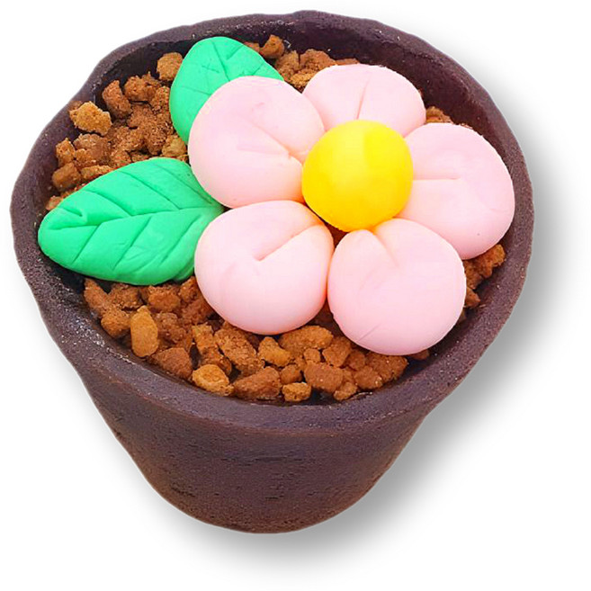 화분도 먹는 봄꽃 플라워 슈가클레이 컵케이크 만들기 1인 DIY 세트, 3개, 180g