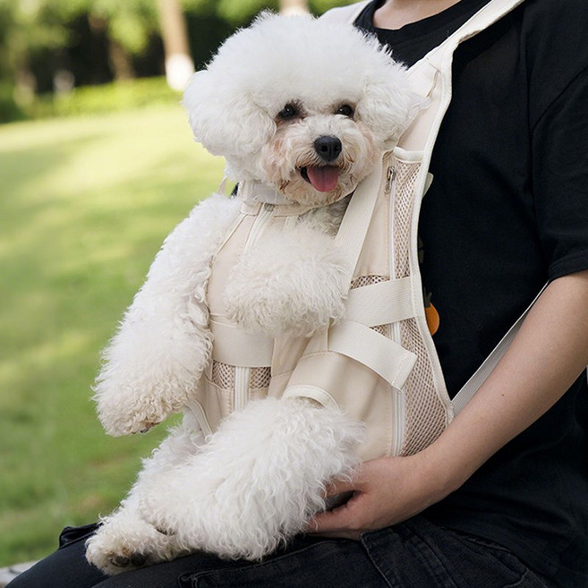 VERTEX 반려동물 앞가방 포대기, 1개, 화이트