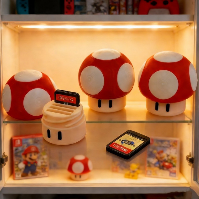 닌텐도스위치 칩 카트리지 보관함 케이스, 1개, 키노피오, 레드버섯