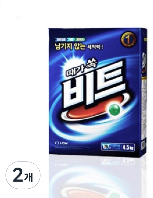 비트 분말세제 일반용 본품, 4.5kg, 2개