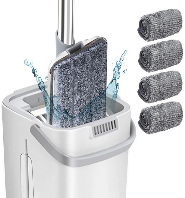럭키썸 노터치 물걸레밀대 극세사 걸레 밀대걸레, 1개