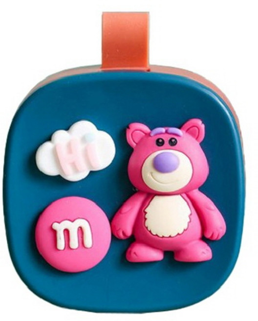 리씨상점 휴대용 미니 알약 케이스 2 캐릭터 블루, 1개