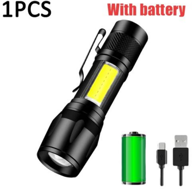 랜턴 조명 캠핑랜턴 휴대용 미니 USB 충전식 손전등 LED 토치 높은 보조베터리 캠핑 방수 18650 후레쉬 작업등 led 라이트 초강력손전등 uv축광기 써치라이트, 1PCS, 1개