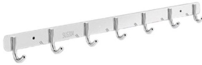 월드크린 스텐 후크 도구걸이 J타입 7구, 실버, 1개