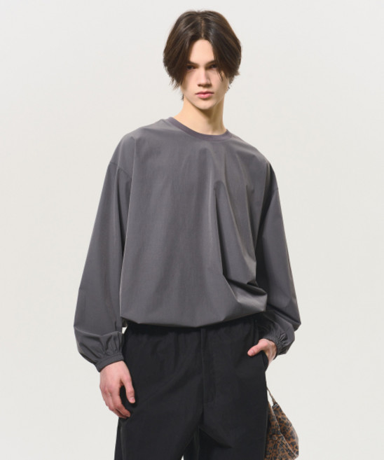 BLACK MOMENT 릴렉스 핏 스트레치 윈드브레이커 [차콜]