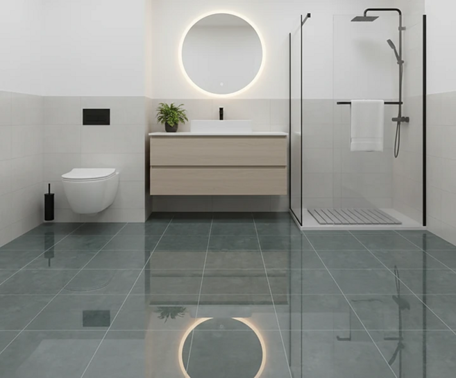 홈앤힐링 화장실 바닥 시트지 붙이는 욕실 바닥타일, 12개, 모네 그레이