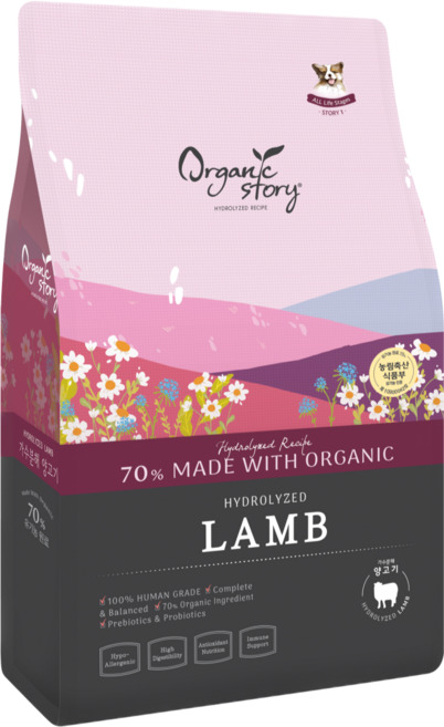 오가닉스토리 하이포알러제닉 가수분해 강아지 눈물 사료 양고기 2.4kg, 1개, 가수분해양