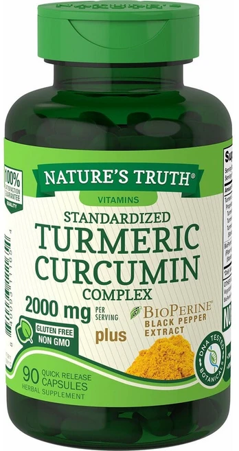 Nature's Truth 네이처스트루스 터메릭 커큐민 강황 추출물 2000mg 90정, 1개 - 쿠팡