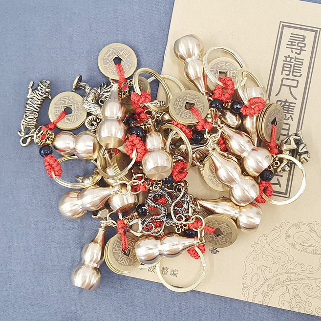 풍수백화점 12지 띠별 행운 열쇠고리 액운방지 호리병 재물운 키링 키홀더 키고리, 쥐띠, 1개, 쌍비휴 쥐띠